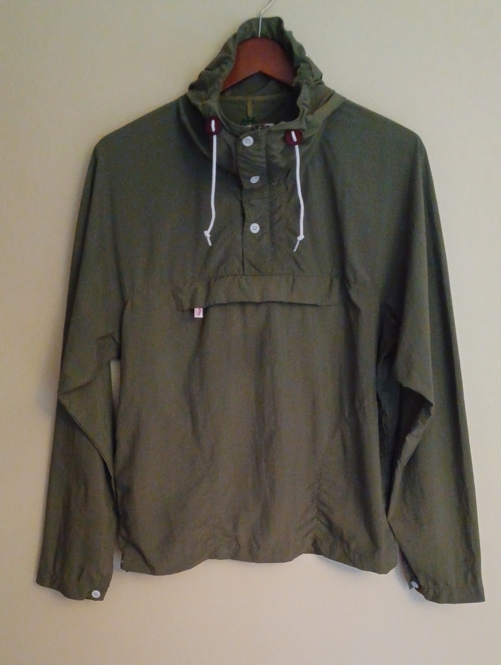 Battenwear Packable Anorak Pullover Jacket Windbreaker Size S Olive Classic **